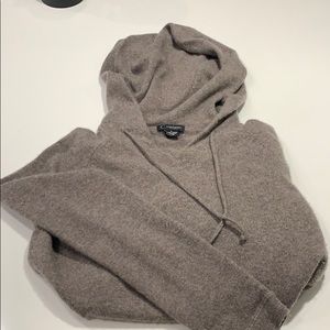 Brown Cashmere Hoodie Sweater
